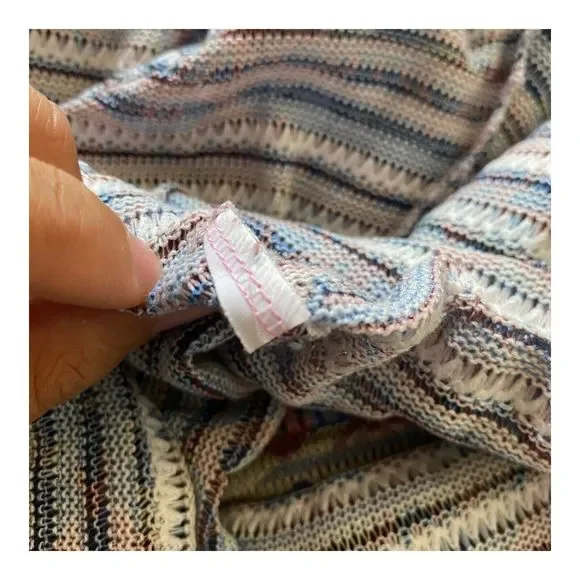 Zara Multicoloured Knit Top Small Aztec Pattern Size Small V Neck Oversized - Picture 5 of 5